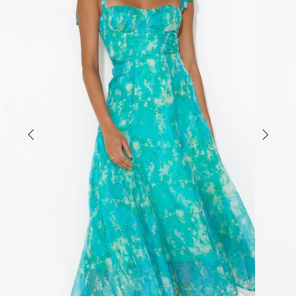 Hello Molly Teal Floral Maxi Dress